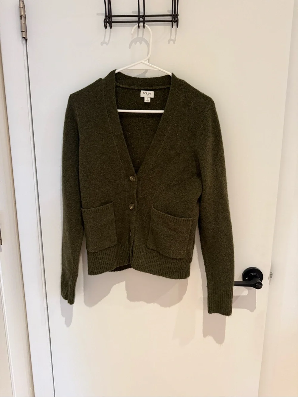 J. Crew Olive Green Button Front Pocket Cardigan